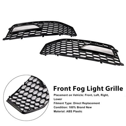 2013-2015 Audi A4 S-line / S4 Honeycomb Mesh Grill Front Bumper 2PCS Fog Light Lamp Cover Grille