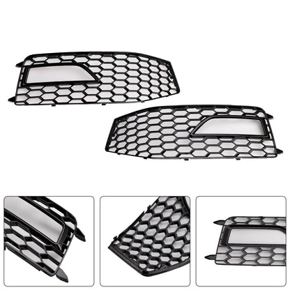 2013-2015 Audi A4 S-line / S4 Honeycomb Mesh Grill Front Bumper 2PCS Fog Light Lamp Cover Grille