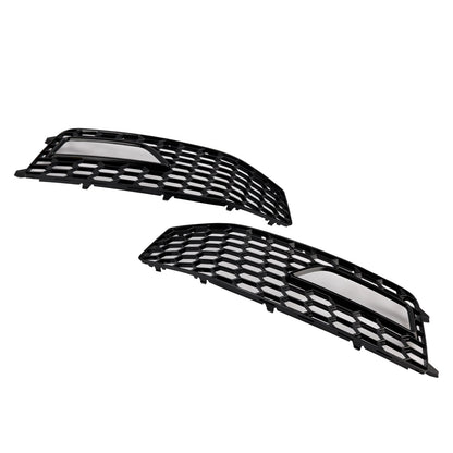 2013-2015 Audi A4 S-line / S4 Honeycomb Mesh Grill Front Bumper 2PCS Fog Light Lamp Cover Grille