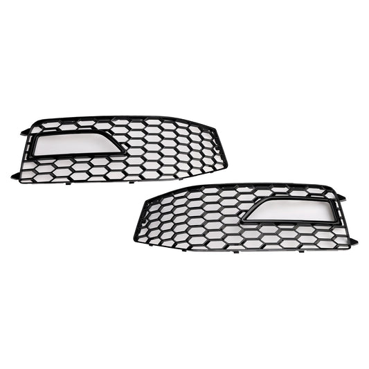 2013-2015 Audi A4 S-line / S4 Honeycomb Mesh Grill Front Bumper 2PCS Fog Light Lamp Cover Grille