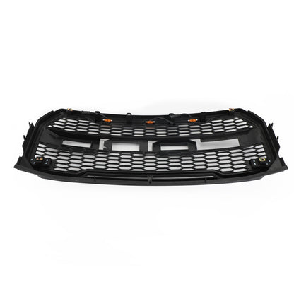 2015-2017 Ford F150 Front Bumper Replacement Black Grille W/ LED & Letter Raptor Style Grill