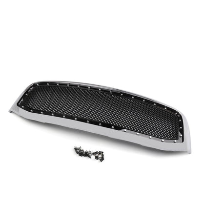 2006-2008 Ram 1500 2500 3500 Dodge Mesh Rivet Grill Replacement Front Hood Grille Black/Chrome Generic
