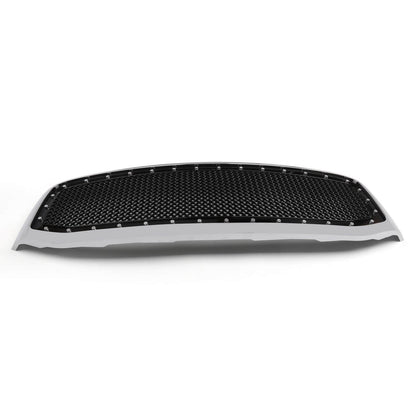 2006-2008 Ram 1500 2500 3500 Dodge Mesh Rivet Grill Replacement Front Hood Grille Black/Chrome Generic