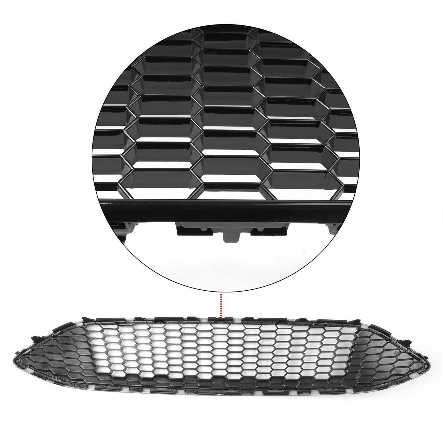 Ford 2015-2016 Focus Front Bumper Grille ABS Gloss Black Honeycomb