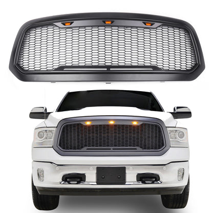 2013-2018 Dodge Ram 1500 Grille Raptor Style Front Hood Mesh Grill W/ LED Light Generic