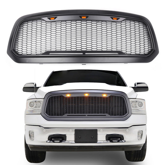 2013-2018 Dodge Ram 1500 Grille Raptor Style Front Hood Mesh Grill W/ LED Light Generic