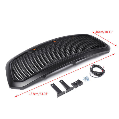 2013-2018 Dodge Ram 1500 Grille Raptor Style Front Hood Mesh Grill W/ LED Light Generic