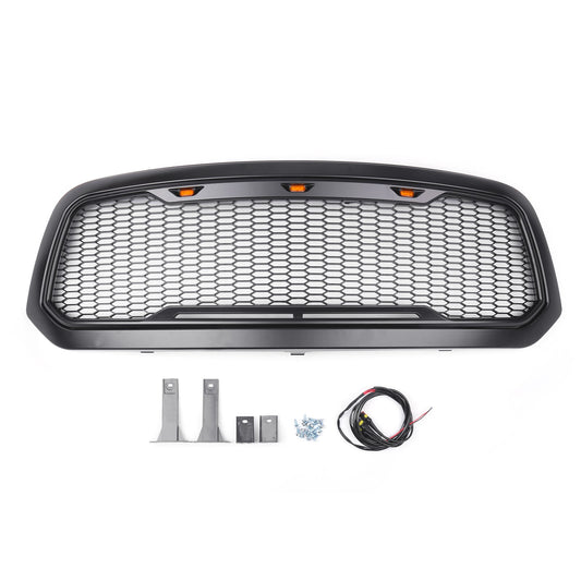 Dodge 2013-2018 Ram 1500 Grille Raptor Style Front Hood Mesh Grill W/ LED Light