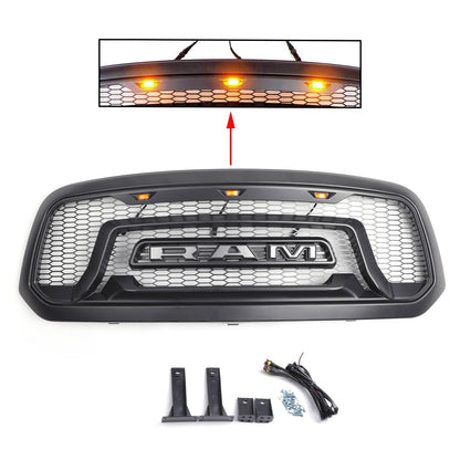 Dodge Ram 1500 2013-2018 Honeycomb Bumper Grill Hood Front Grille ABS Front Bumper Generic