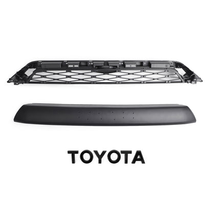 2014-2019 Toyota 4Runner TRD PRO 2 Piece Front Bumper Grill Replacement Blcak Grille