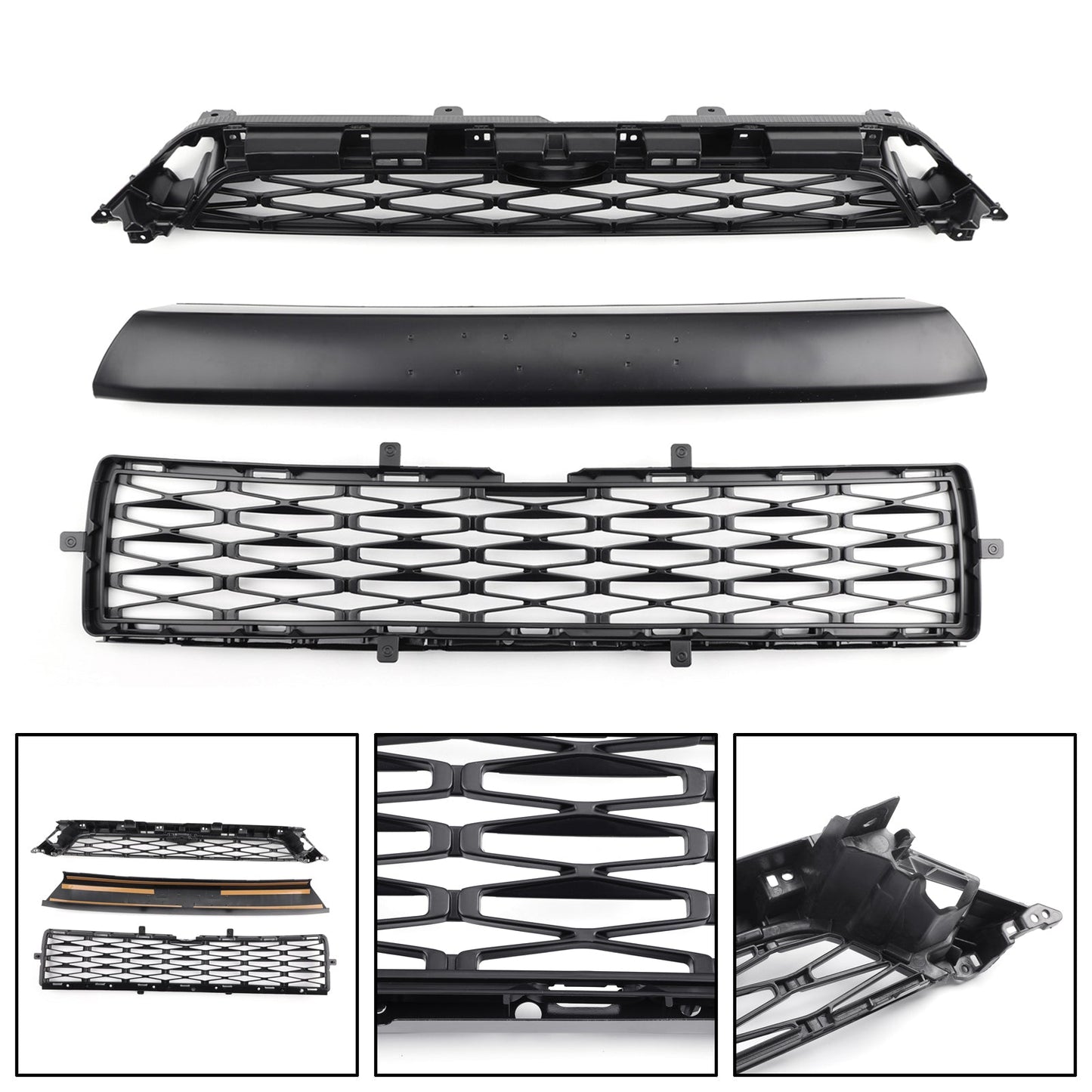Toyota 2014-2019 4Runner TRD PRO PZ323-35056 PZ327-35053 3 Piece Front Bumper Grille Replacement Kit
