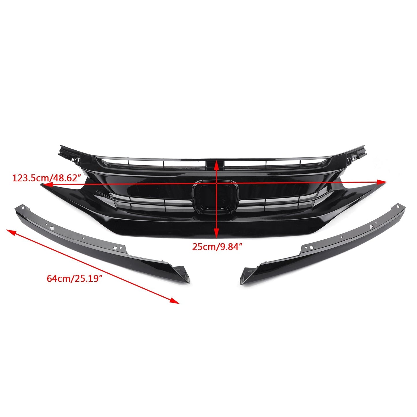 Honda Civic 2 Door Coupe/4 Door Sedan 2016-2018 Coupe Sedan Front Hood Grill Grille Eyelid Generic