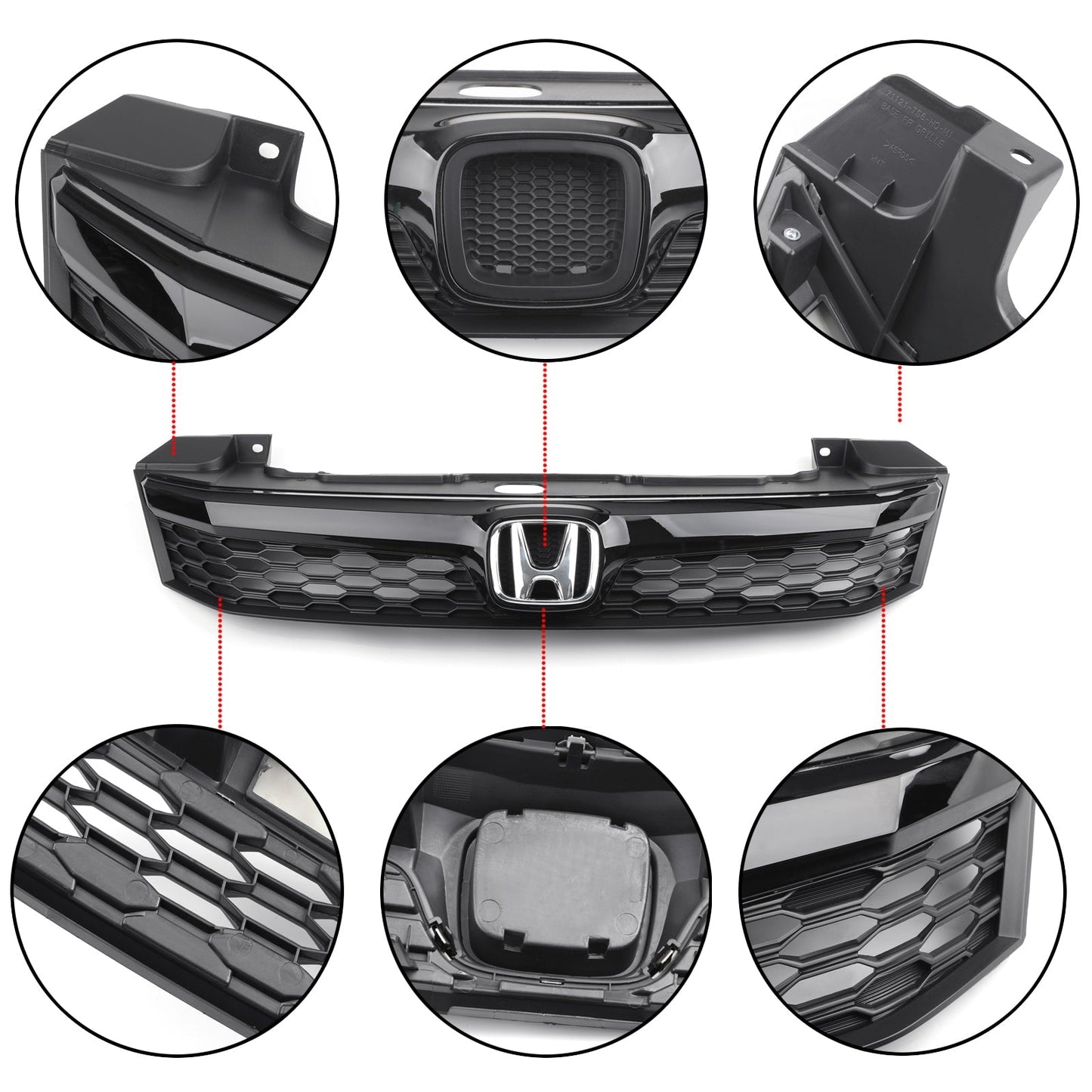 Honda 2012 Civic Sedan 4Doors Black SI Style Front Conversion Bumper Grille