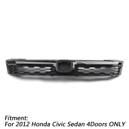 Honda 2012 Civic Sedan 4Doors Black SI Style Front Conversion Bumper Grille