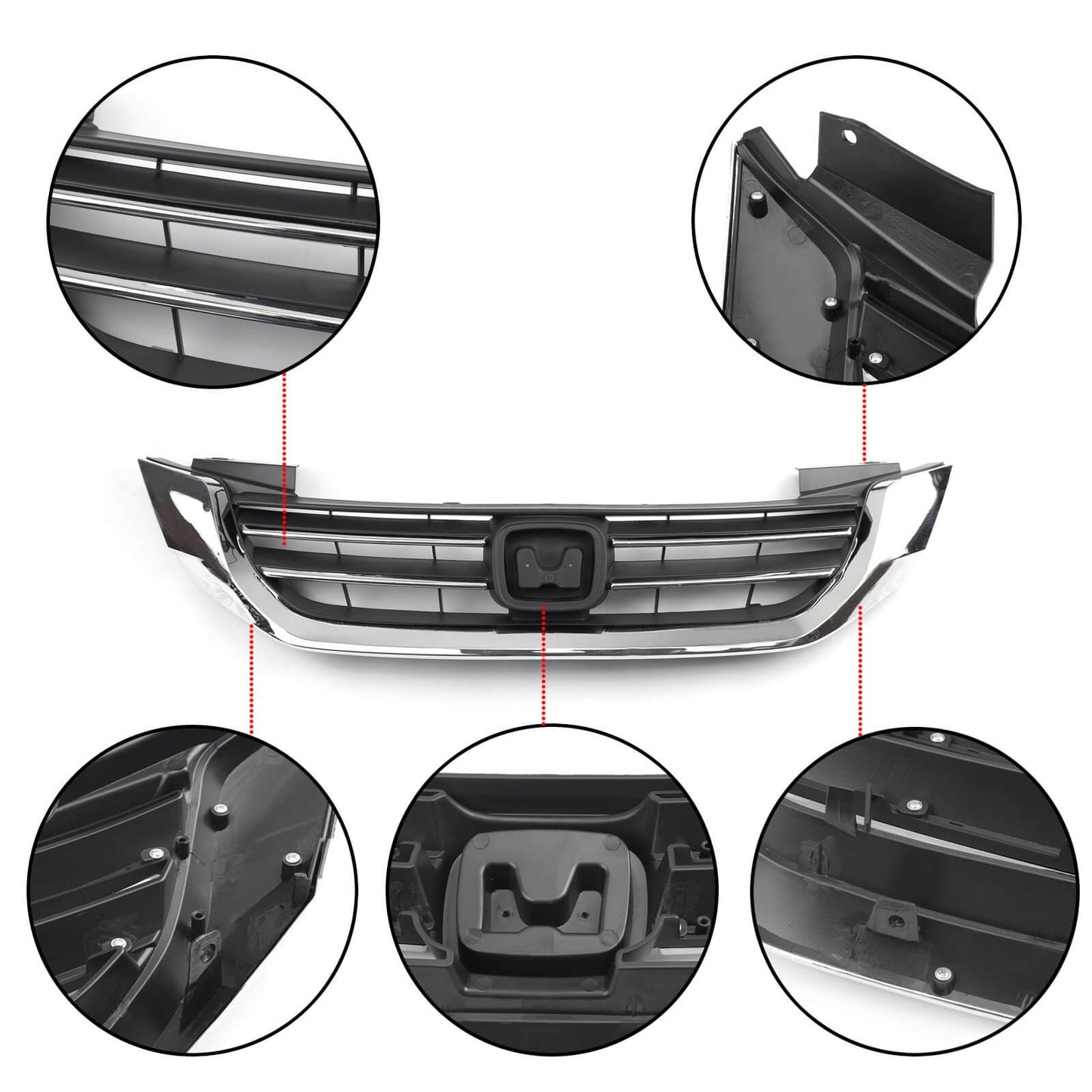 Honda 2013-2015 Accord Front Bumper Radiator Upper Grille With Logo