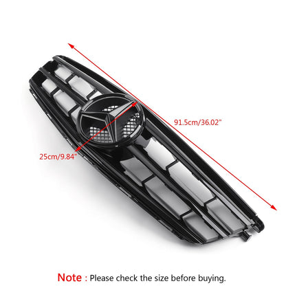 2008-2014 Mercedes Benz C Class W204 C250/C300/C350 Front Bumper Grill Black/Chrome Grille With LED Star