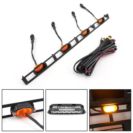 Toyota 2012 2013 2014 2015 Tacoma Front Grille TRD PRO Style Mesh Matte Black Grill W/ LED Light