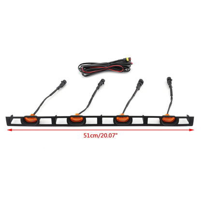 Toyota 2012-2015 Tacoma Grille Amber Light Front Bumper Hood Grille LED Lights 4 PCS