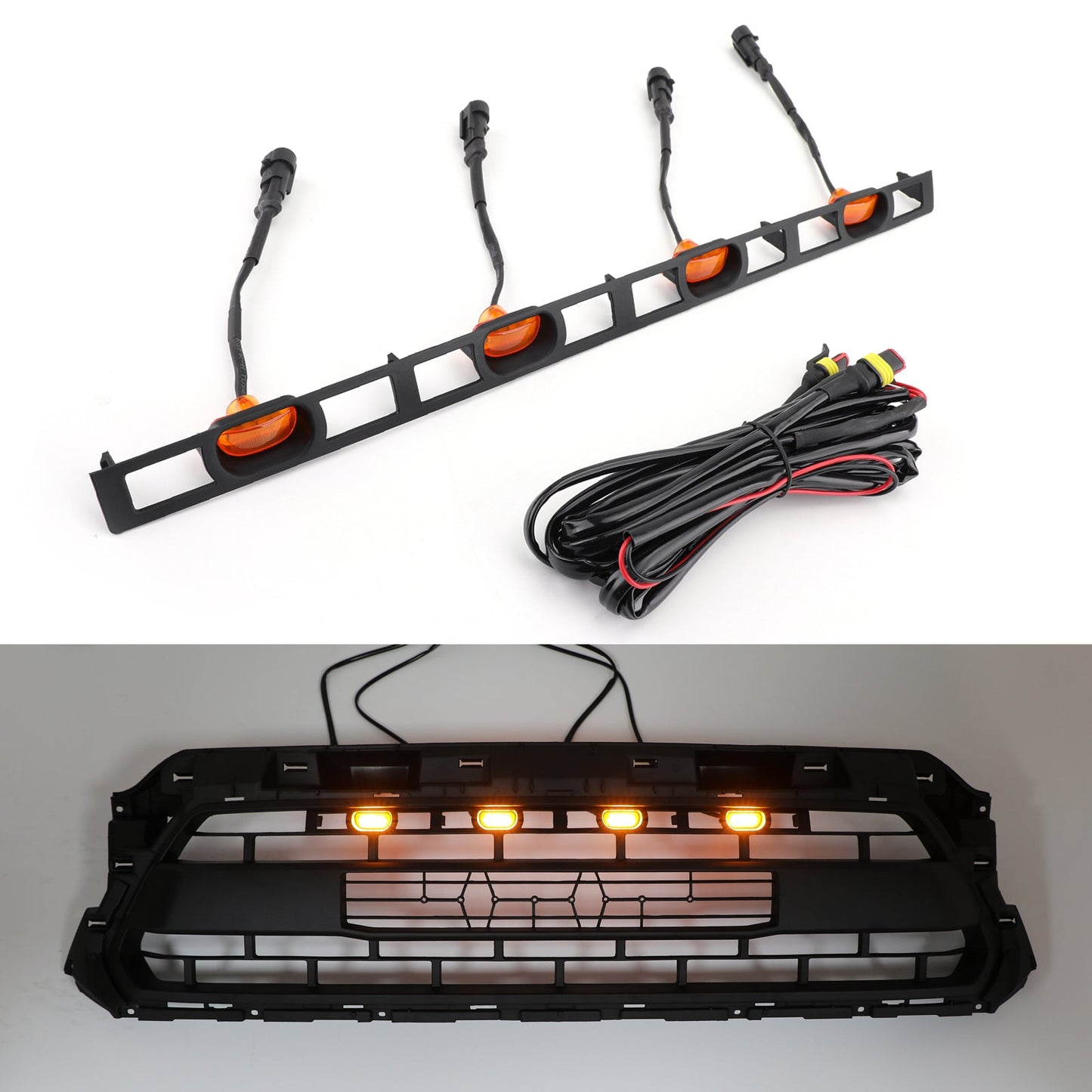 2012-2015 | Toyota Tacoma | Trd Pro Style Grill| Matte Black | Upper Bumper Mesh Black Grille W/ LED & Letter