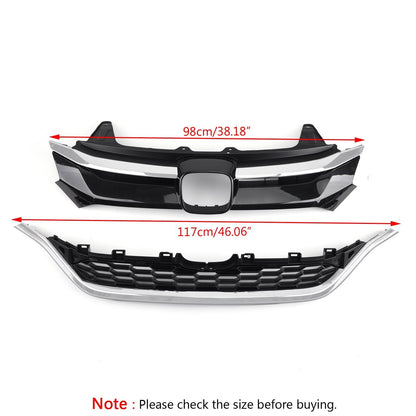Honda 2015-2016 CRV Front Bumper Cover Grid Upper Trim + Lower Grille