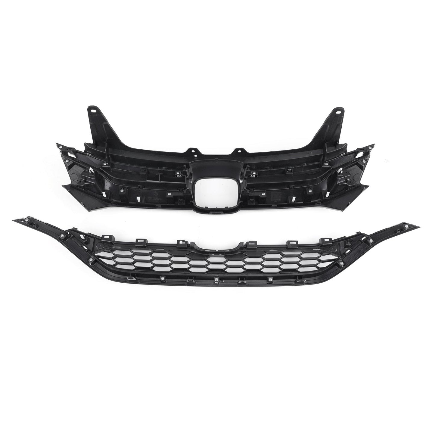Car Front Bumper Cover Grid Upper Trim + Lower Grille For Honda CRV 2015-2016 Generic