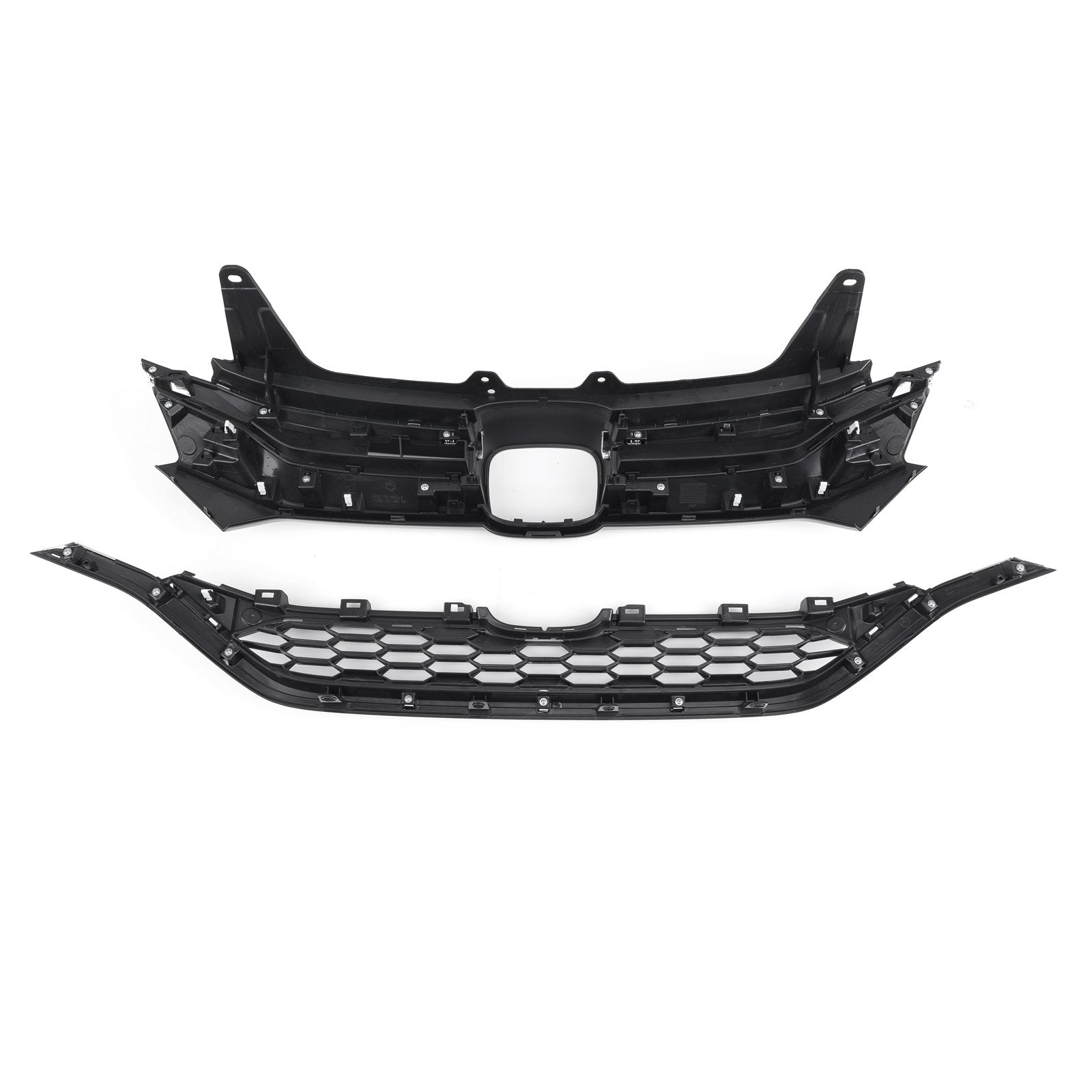 Car Front Bumper Cover Grid Upper Trim + Lower Grille For Honda CRV 2015-2016 Generic