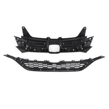 Car Front Bumper Cover Grid Upper Trim + Lower Grille For Honda CRV 2015-2016 Generic