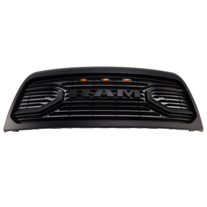 Dodgae Ram 2500/3500 2013-2018 Black Front Grill Upper Bumper Big-Horn Style Grille With LED Light