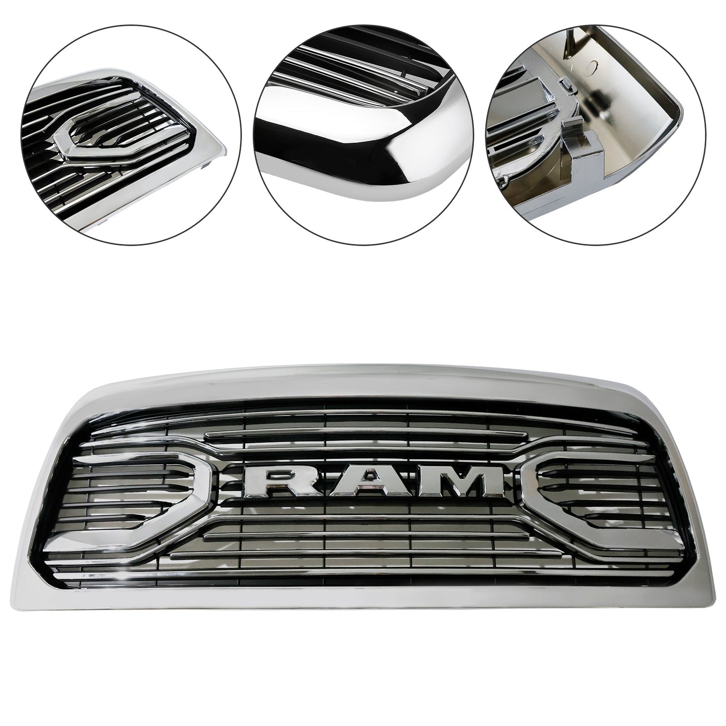 2010-2018 Ram 2500/3500 Laramie Chrome Front Bumper Grille W/ Led Light