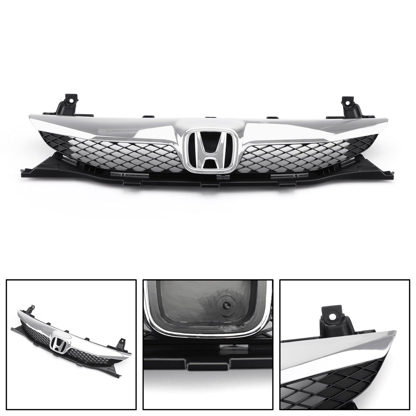 Honda 2009-2011 Civic Sedan 4 Door Front Top ABS Grille Grill Replacement