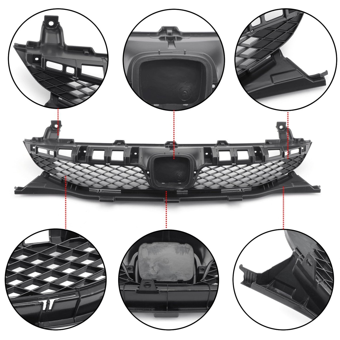 Honda 2009-2011 Civic Sedan 4 Door New Front Bumper Grille Grill Black