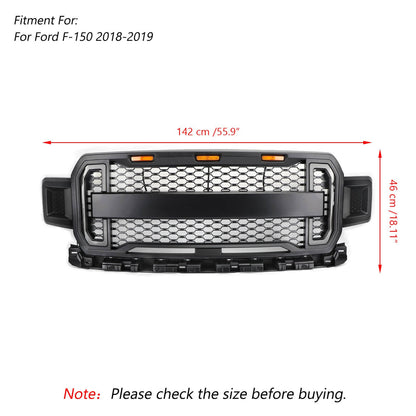 2018-2020 Ford F150 Front Grill With Amber Light Fashion Replacement Grille Generic