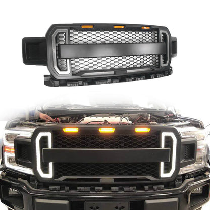 2018-2020 Ford F150 Front Grill With Amber Light Fashion Replacement Grille Generic