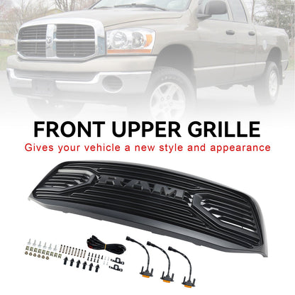 2006 2007 2008 Big Horn Style Dodge Ram 1500 2500 3500 Black Grille Front Bumper Radiator Grill