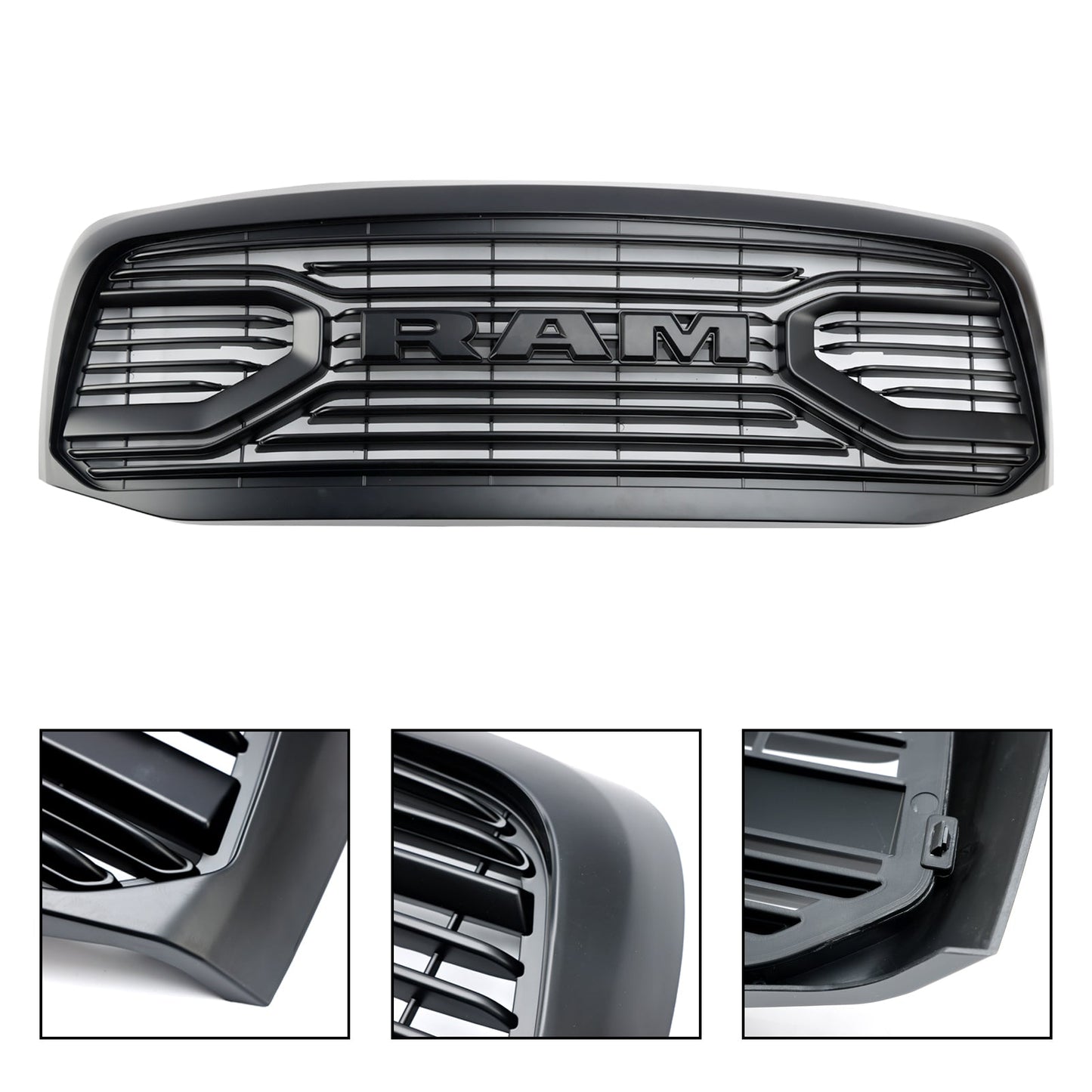 2006-2008 Dodge Ram 1500 2500 3500 Big Horn Black Grill Air Intake Radiator Bumper Front Grille W/ LED Light