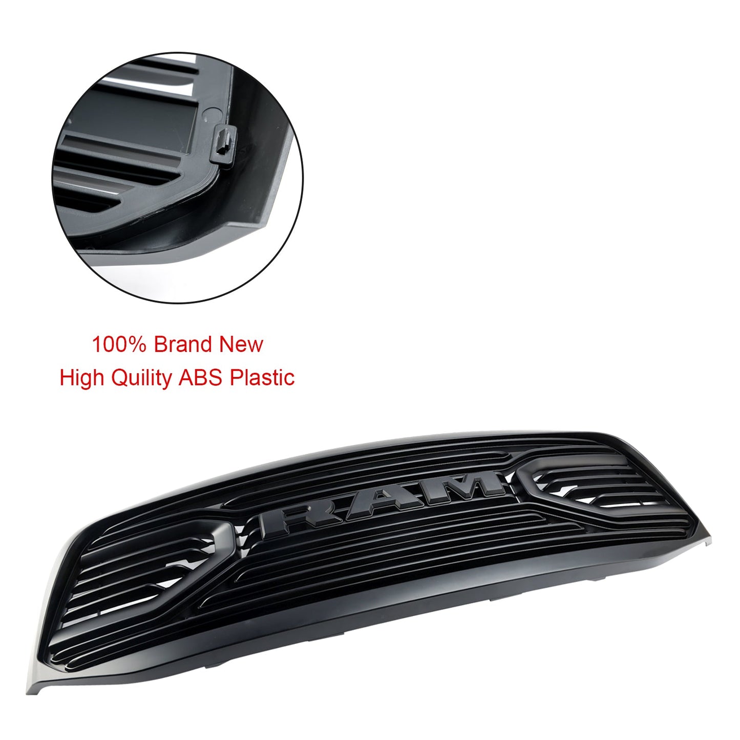 2006-2008 Dodge Ram 1500 2500 3500 Big Horn Black Grill Air Intake Radiator Bumper Front Grille W/ LED Light