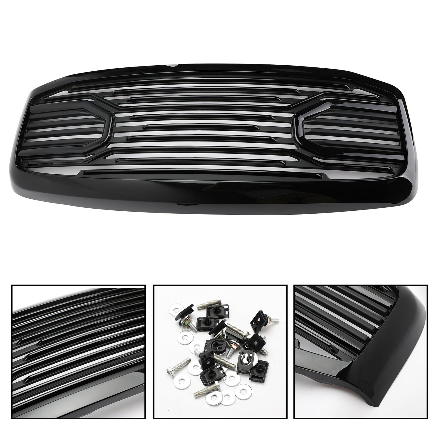2006 2007 2008 Big Horn Style Dodge Ram 1500 2500 3500 Black Grille Front Bumper Radiator Grill