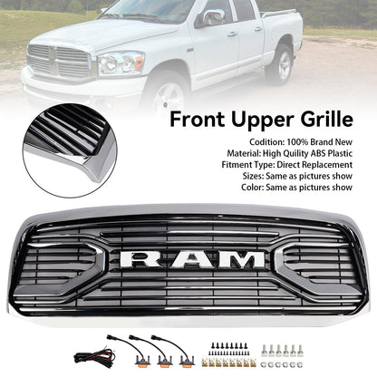 Dodge RAM 1500 2006-08 RAM1500 Chrome Front Bumper Grill Grille