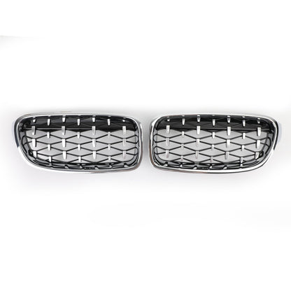 2012-2016 BMW 3 Series F30 318i/320i/328i/330i/335i/340i/320d Front Kidney Grille Chrome/Black Grills