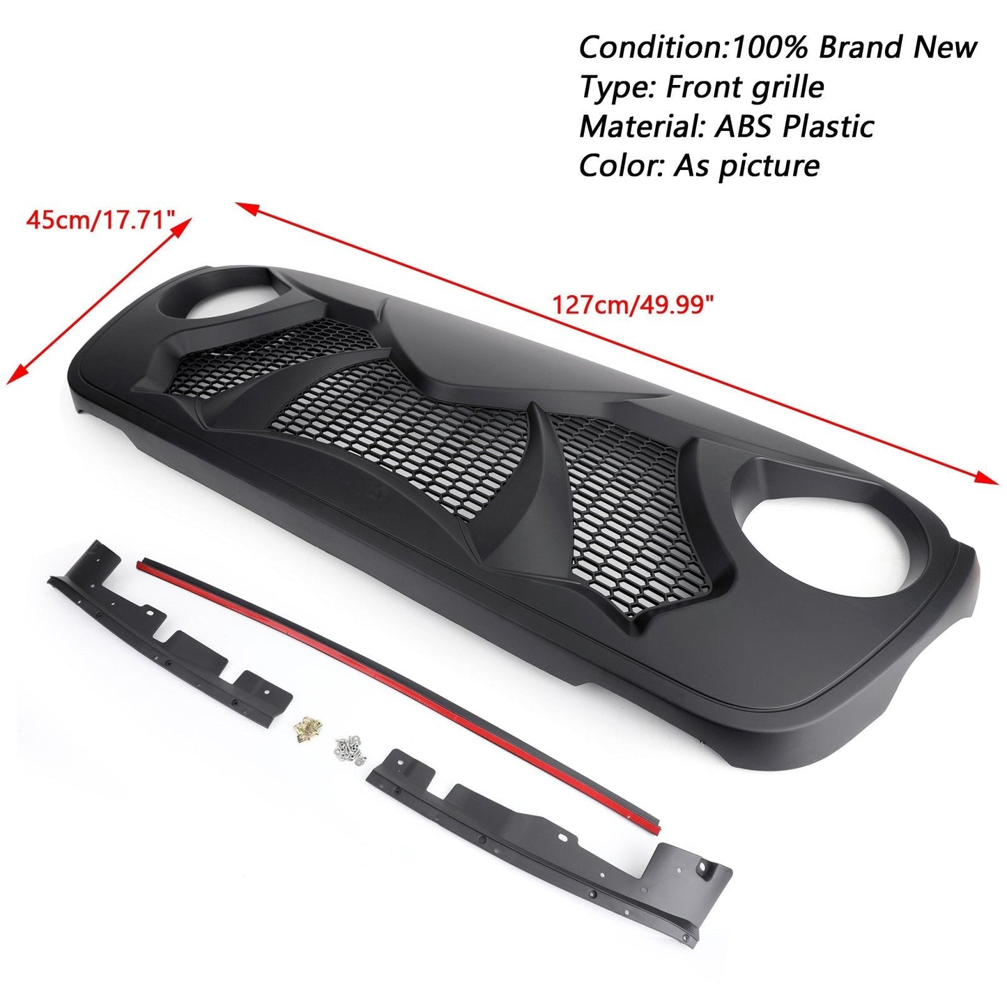 2018-2019 Wrangler JL Front Bumper Grille Grill Black Generic201