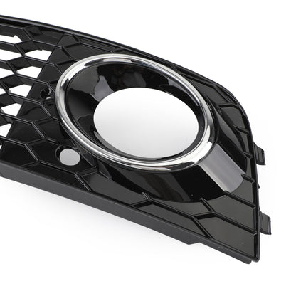 2008-2012 Audi A4 / A4 Avant B8 RS4 Style Honeycomb Mesh Hex Grill Gloss Black Grille + Fog Light Grille