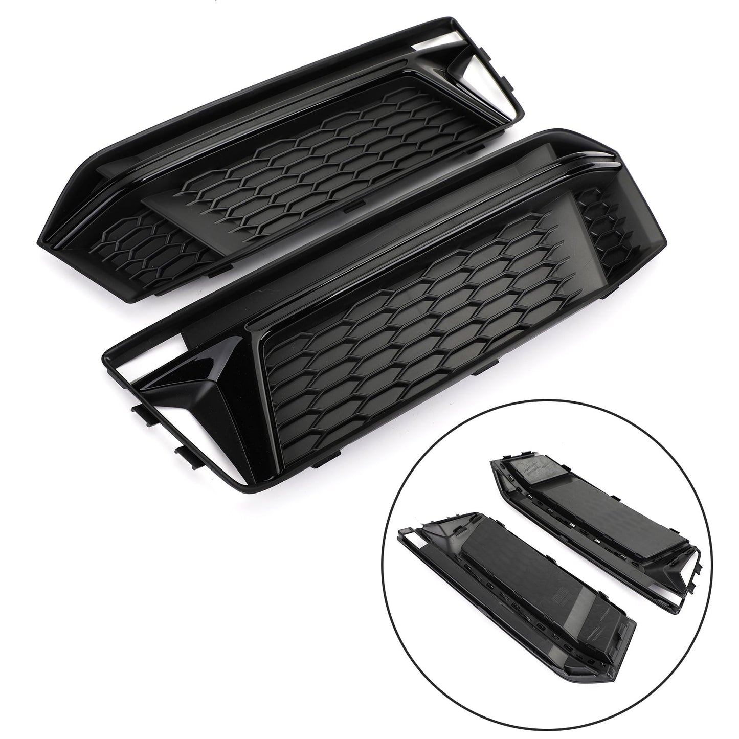 Audi 2016-2018 S4 S-Line B9 8W0807681K 8W0807682K Pair Fog Light Cover Hole Grille Grill Bezel