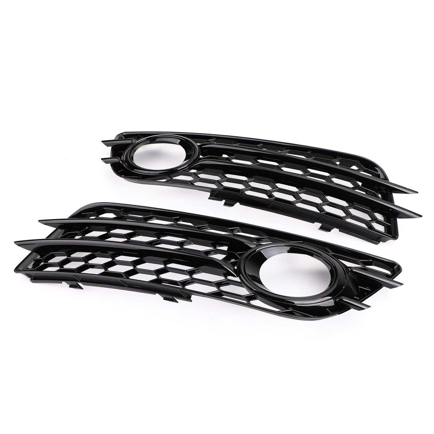 2008-2012 Audi A4 B8 S-Line / S4 Pair Car Fog Light Grill Cover Left & Right OEM / Honeycomb Style Grille