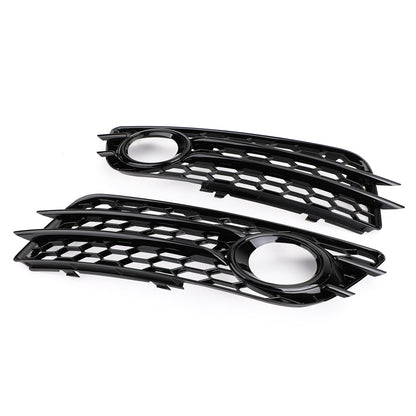 2008-2012 Audi A4 B8 S-Line / S4 Pair Car Fog Light Grill Cover Left & Right OEM / Honeycomb Style Grille