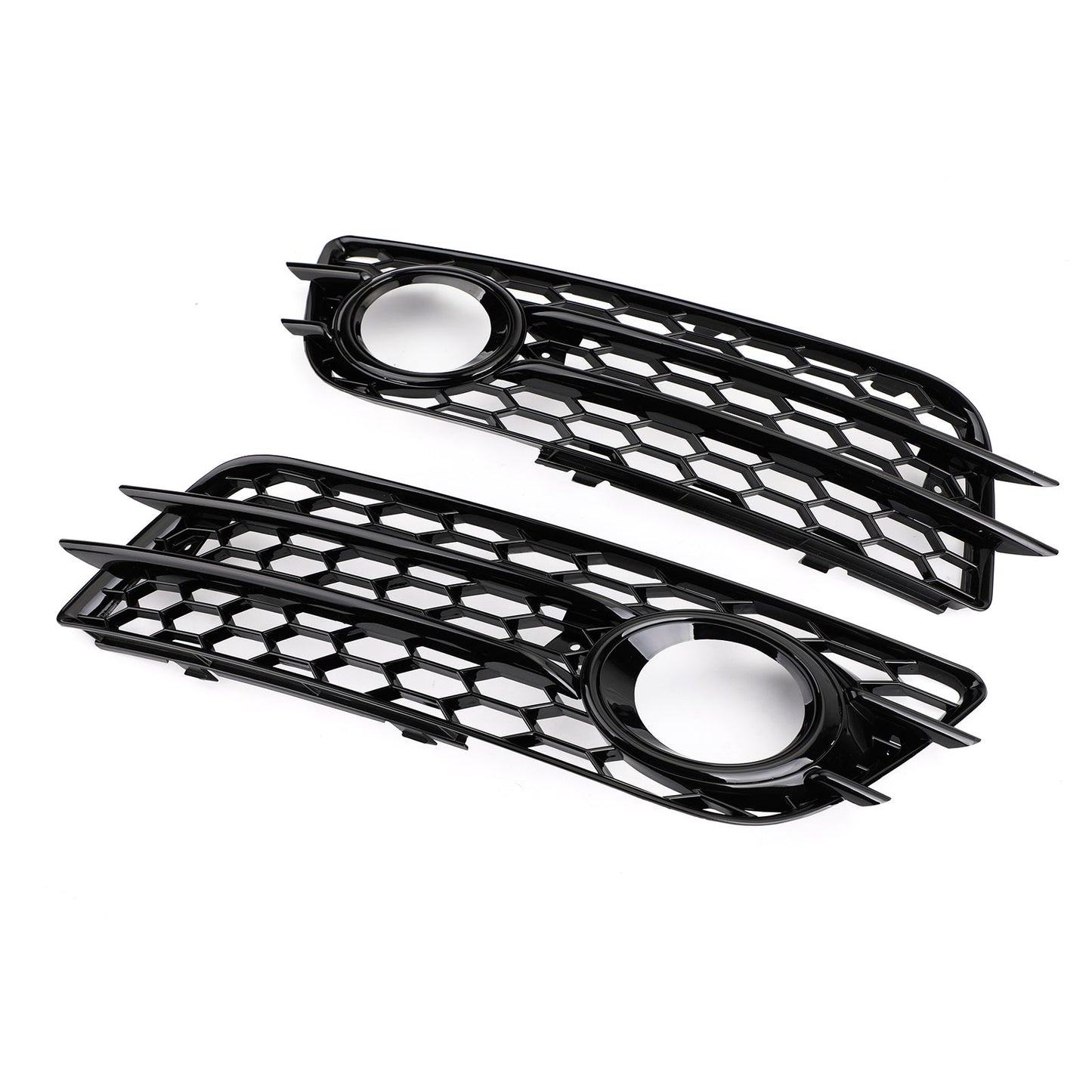2008-2012 Audi A4 B8 S-Line / S4 Pair Car Fog Light Grill Cover Left & Right OEM / Honeycomb Style Grille