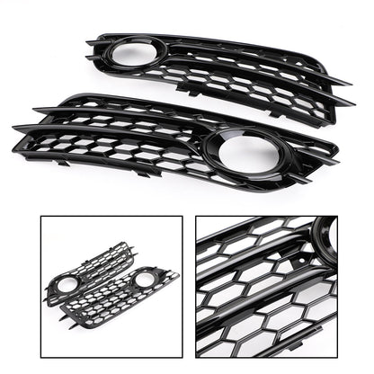 2008-2012 Audi A4 B8 S-Line / S4 Pair Car Fog Light Grill Cover Left & Right OEM / Honeycomb Style Grille