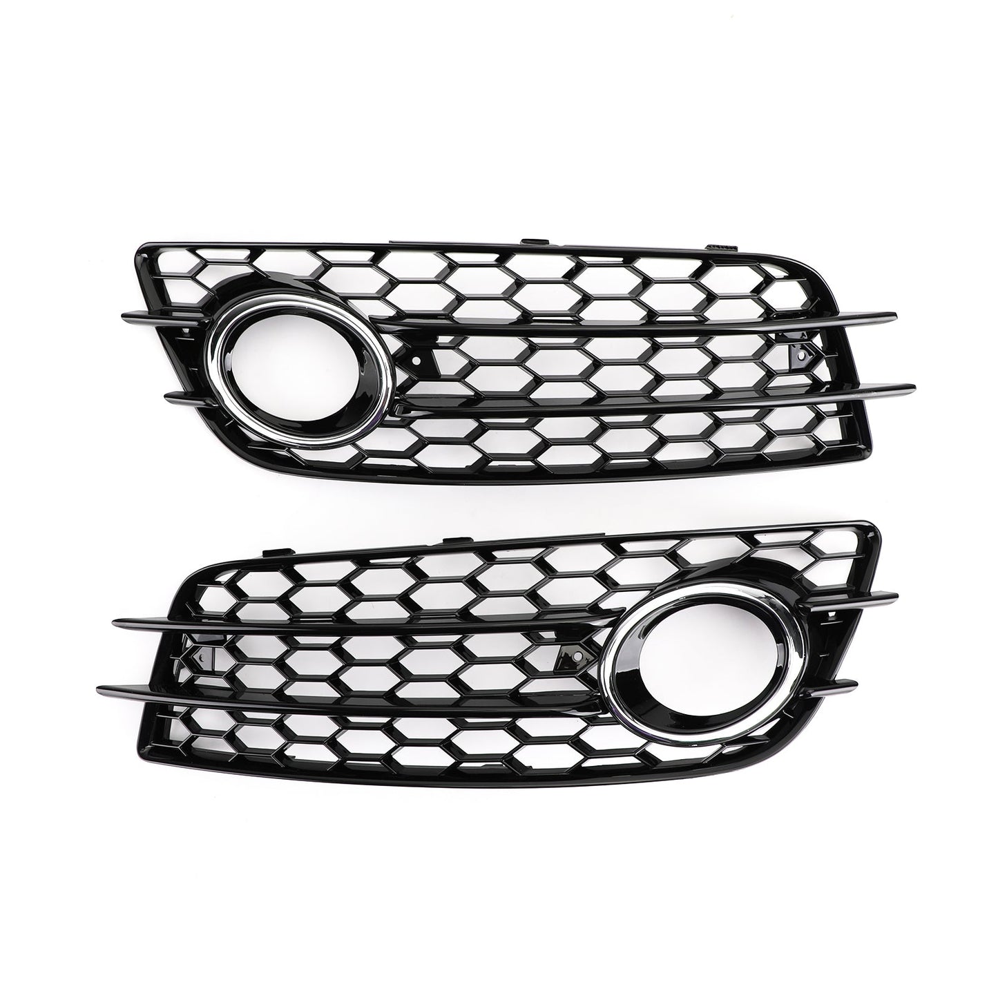 2008-2012 Audi A4 B8 S-Line / S4 Pair Car Fog Light Grill Cover Left & Right OEM / Honeycomb Style Grille