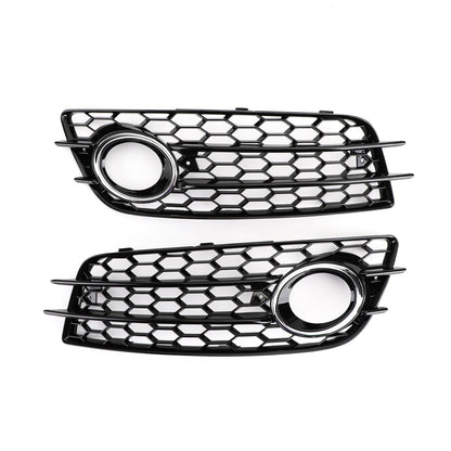 2008-2012 Audi A4 B8 S-Line / S4 Pair Car Fog Light Grill Cover Left & Right OEM / Honeycomb Style Grille