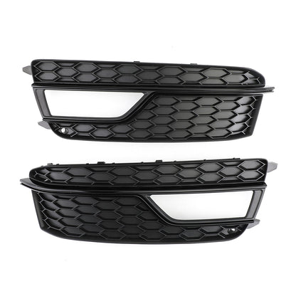 2013-2016 Audi A5 Sline / S5 2PCS Front Fog Lamp Black Grill Honeycomb Replacement Grille