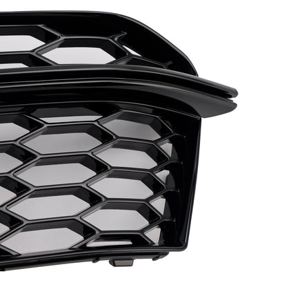 2013-2016 Audi A5 Sline / S5 2PCS Front Fog Lamp Black Grill Honeycomb Replacement Grille